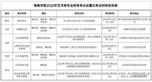 湘南学院2020年艺术类专业招生简章